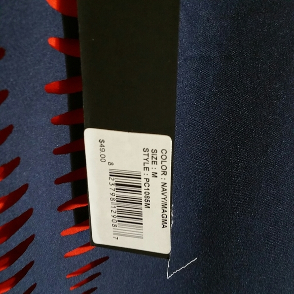 jennifer & grace layered navy and bright orange cutout sleeveless tank blouse - Picture 5 of 5